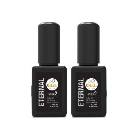 Eternal Top Coat Gel Nail Polish - 13.5 mL Hybrid Ultra Fast Drying & Long Lasting Gel Finish Top Coat with No UV Lamp Needed - Nail Color Protection and Gel-Like Finish Fingernail for Women - 2 Pack