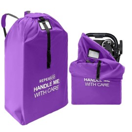 reperkid Large Stroller Bag for Airplane Travel, Purple, 47 H x 24 W x 15 D, Fits Most Large, Single, Double, Jogging Strollers - Premium Waterproof Cover, Adjustable Shoulder Straps