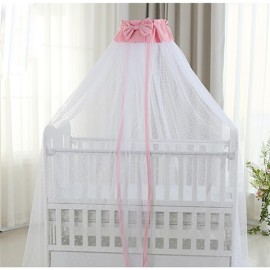 CdyBox Breathable Crib Netting Bed Curtains Canopy for Kids Mosquito Net Bedroom Decor (Pink, Mosquito net)