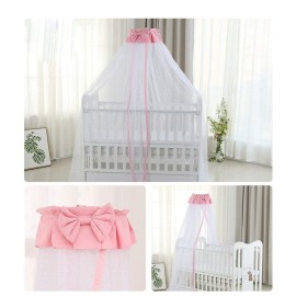CdyBox Breathable Crib Netting Bed Curtains Canopy for Kids Mosquito Net Bedroom Decor (Pink, Mosquito net)