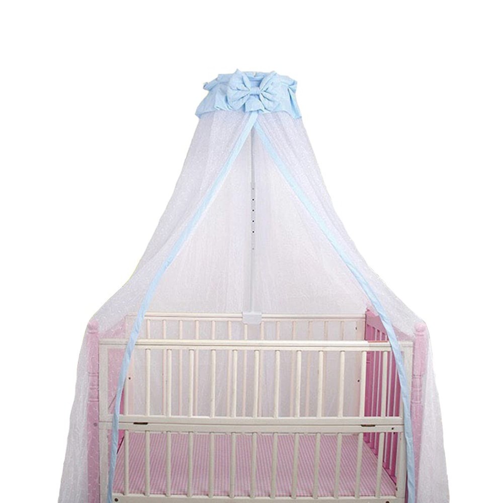 CdyBox Breathable Crib Netting Bed Curtains Canopy for Kids Mosquito Net Bedroom Decor (Blue, Mosquito net)
