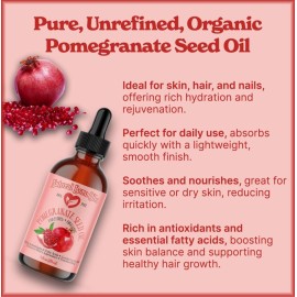 SALE! 4oz Pomegranate Seed Oil, 100% Pure and Natural, Organic and Rich in Antioxidants for Supple, Soft Skin and Hair - Includes Dropper & Pump SALE! 4oz Pomegranate Seed Oil, 100% Pure and Natural, Organic and Rich in Antioxidants for Supple, Soft Skin and Hair - Includes Dropper & Pump