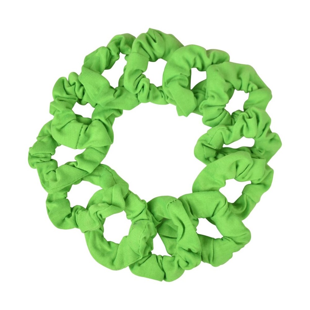 12 Pack Small Scrunchies Cotton Hair Scrunchy (Neon Green)