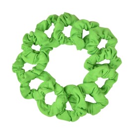12 Pack Small Scrunchies Cotton Hair Scrunchy (Neon Green)