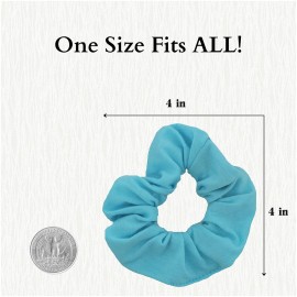 12 Pack Small Scrunchies Cotton Hair Scrunchy (Sky Blue)