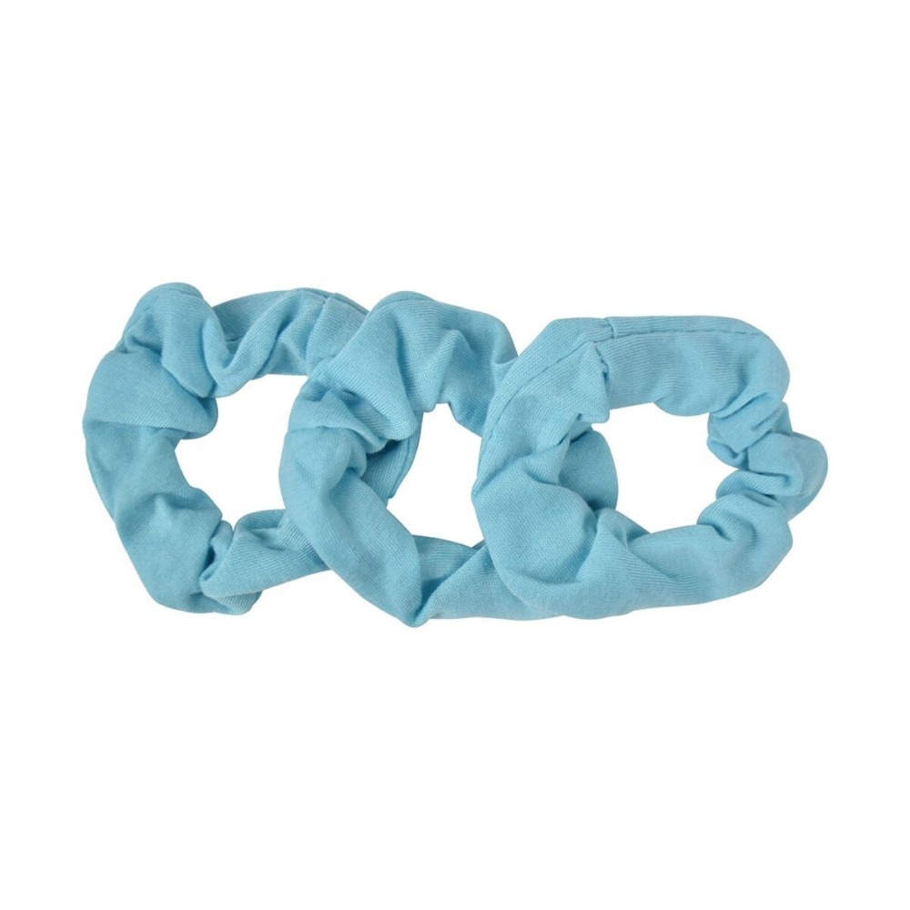 Small Scrunchies Cotton Hair Bobble - Set of 3 - Sky Blue
