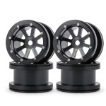 MOHERO 2.2 Alloy Beadlock 1/10 RC Wheel Rims For RC Crawler Axial Wraith Car (Black)