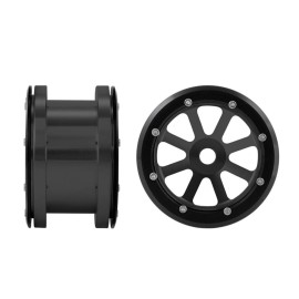MOHERO 2.2 Alloy Beadlock 1/10 RC Wheel Rims For RC Crawler Axial Wraith Car (Black)