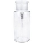 7oz Clear Push Down Pump Dispenser Empty Refillerble Bottle with Flip Top Cap - for Nail Polish, Travel, Cosmetics Packaging