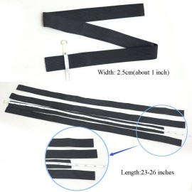 Luwigs Black Elastic Bands Wig Accessories for Making Wigs/Lace Frontal/Lace Closure 2.5cm Width 6pcs (Elastic Band, 6pcs)