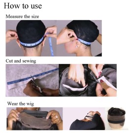 Luwigs Black Elastic Bands Wig Accessories for Making Wigs/Lace Frontal/Lace Closure 2.5cm Width 6pcs (Elastic Band, 6pcs)