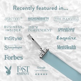 ROCKWELL RAZORS 2C Gunmetal Chrome Double Edge Safety Razor With Adjustable Shave Settings and 5 Fully Recyclable Razor Blades. Reusable Safety Razors for Men and Women