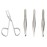 Luxxii (1 Pcs) Scissors Shaped Eyebrow Straight Tip (3 Pcs) Tweezers Clip Set - Flat, Slant, Point Tip Tweezers Hair Plucker for Hair and Eyebrows Personal Care (Silver Tone)