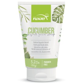 Funat Cucumber with Chamomille Face Liquid Organic Gel Facial Foam Cleanser Moisturizer Oily Skin Paraben-Free 5.2 Oz-150 g