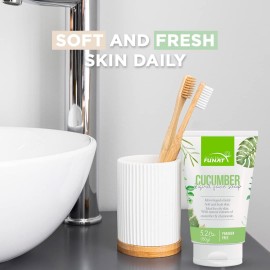 Funat Cucumber with Chamomille Face Liquid Organic Gel Facial Foam Cleanser Moisturizer Oily Skin Paraben-Free 5.2 Oz-150 g