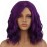 BERON Purple Wigs for Women Girls Short Curly Wavy Bob Wig Dark Purple Color Side Part Heat Resistant Synthetic Wigs for Cosplay or Daily Use with Wig Cap