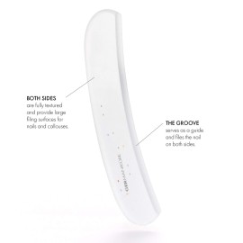 GERMANIKURE Clear Glass Moon File in Leather Case, Ethically Made in Czech Republic, Easy Guided Fingernail Filing