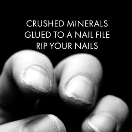 GERMANIKURE Clear Glass Moon File in Leather Case, Ethically Made in Czech Republic, Easy Guided Fingernail Filing