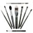 Expert Eyes Makeup Brush Set - Beauty Junkees 9pc Eye Make Up Brushes, Eyeshadow, Eyeliner, Shader, Blender, Eyebrow Definer, Filler, Shaper, Brow Bone Highlighter, Crease, Pencil Smudger, Concealer