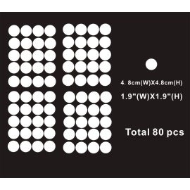 80pcs Polka Dot Wall Decals - 4.8cm Vinyl Circles for Nursery or Toddler Bedroom - Removable, Safe, Easy to Apply Stickers for Kids\' Space and Playful Room Transformation (White)