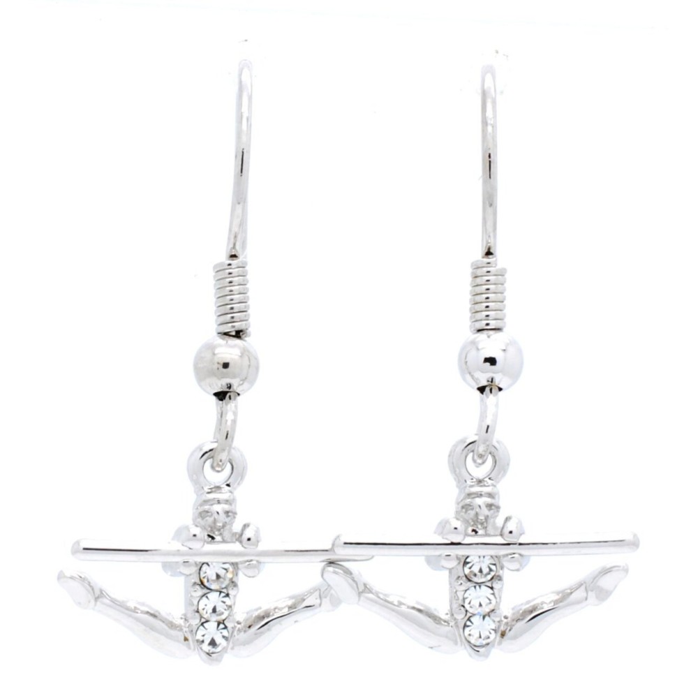 Gymnast Earrings, Gymnastics Bar Earrings Dangle, Clear