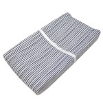 TL Care Printed 100% Cotton Knit Fitted Contoured Changing Table Pad Cover - Compatible with Mika Micky Bassinet, Navy Fun Stripe, for Boys and Girls