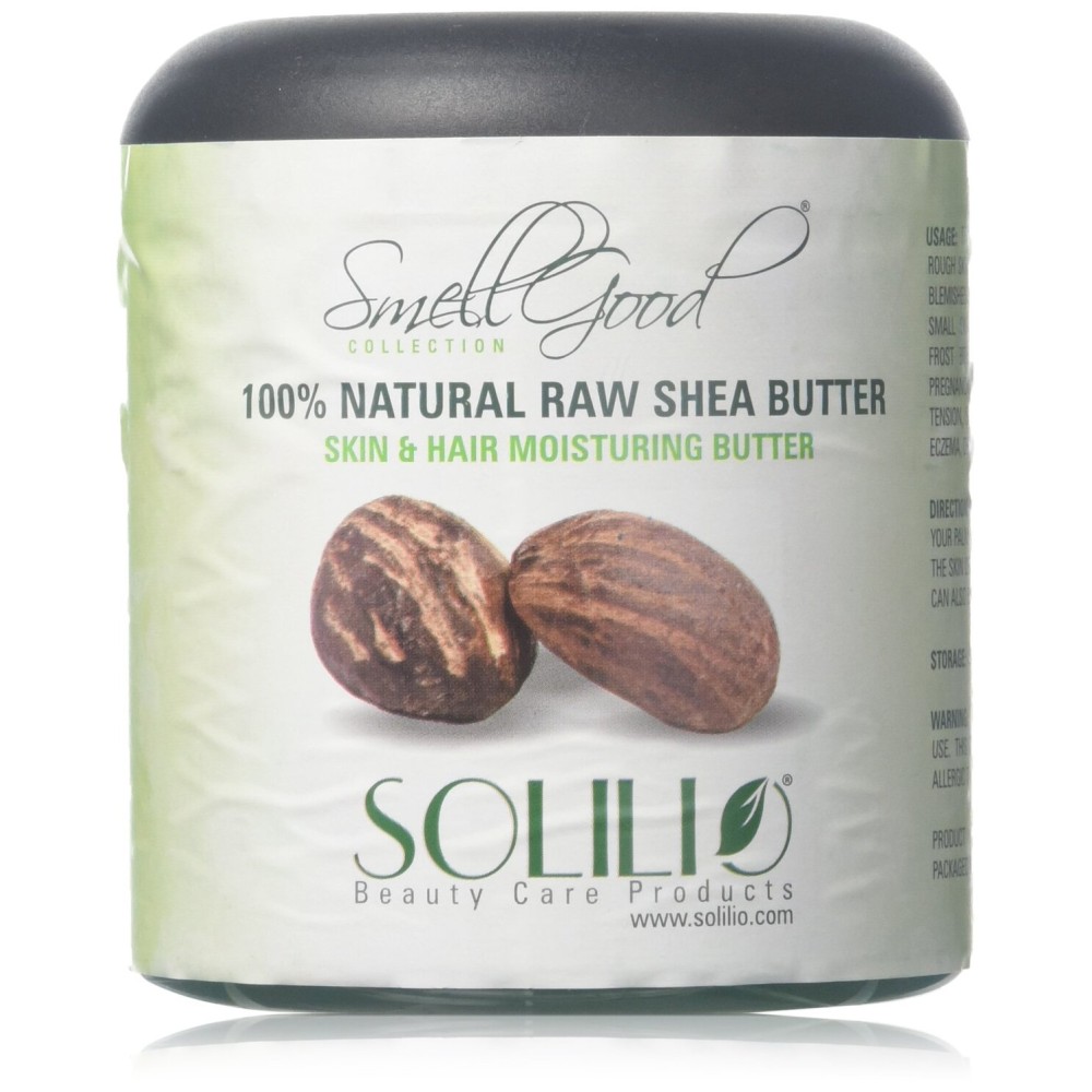 SmellGood - Pure Unrefined Shea Butter, totally natural and organic, ivory color, packed in 8OZ Jar, 4 Units SmellGood - Pure Unrefined Shea Butter, totally natural and organic, ivory color, packed in 8OZ Jar, 4 Units
