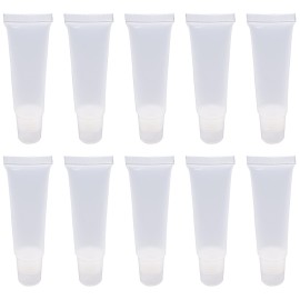 Ewanda store 50PCS 10ml Empty Lip Gloss Balm Tubes Lip Gloss Containers Cute Lipgloss Supplies Squeeze Tubes with Bevel Stoppers