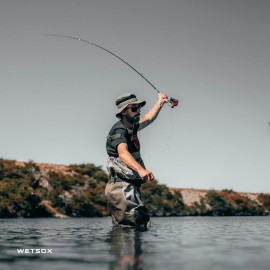 Wetsox Frictionless Wader Socks - Slip Easily In & Out of Any Boots or Waders | Waterproof, Breathable, Lightweight Fishing & Hunting Socks, Non-Slip, Quick-Dry Outdoor Gear | Camo, Large