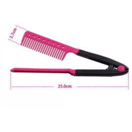 1Pc DIY Salon Hair Brush Combs Hairdressing Styling Hair Straightener V Shaped Straight Comb Color Random