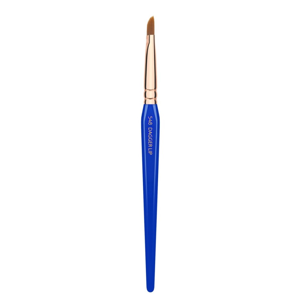 Bdellium Tools Professional Makeup Brush - Golden Triangle 548 Dagger Lip - With All Vegan and Soft Synthetic Fibers, For Precise Lip Definition (Blue, 1pc)