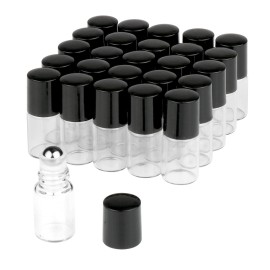 Wresty 25 Pcs Clear Glass Mini Roll On Bottles Empty Essential Oil Roller Ball Bottles Perfume Lip Blam Cosmetic Sample Vials Roller Glass Bottles Container With Black Cap (2ml) Wresty 25 Pcs Clear Glass Mini Roll On Bottles Empty Essential Oil Roller Ball Bottles Perfume Lip Blam Cosmetic Sample Vials Roller Glass Bottles Container With Black Cap (2ml)