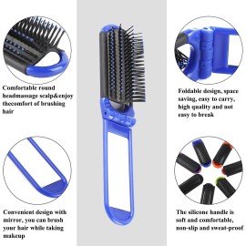 LOUISE MAELYS 6pcs Colorful Folding Pocket Hair Brush Portable Comb for Travel Christmas Gift Idea LOUISE MAELYS 6pcs Colorful Folding Pocket Hair Brush Portable Comb for Travel Christmas Gift Idea