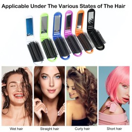 LOUISE MAELYS 6pcs Colorful Folding Pocket Hair Brush Portable Comb for Travel Christmas Gift Idea LOUISE MAELYS 6pcs Colorful Folding Pocket Hair Brush Portable Comb for Travel Christmas Gift Idea