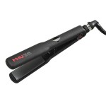 Professional Dual Voltage Hair Straightener 1.25 Keratin Ceramic Flat Iron Fast Heat Up for Home Use Iron Wide Plate Adjust Temperatures Auto Shut Off, Black