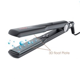 Professional Dual Voltage Hair Straightener 1.25 Keratin Ceramic Flat Iron Fast Heat Up for Home Use Iron Wide Plate Adjust Temperatures Auto Shut Off, Black