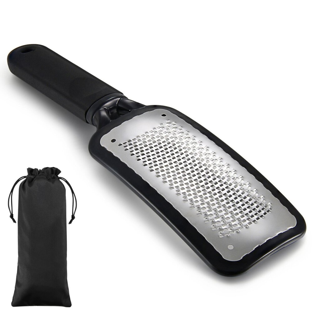 Vtrem Colossal Foot Rasp Foot File Callus Remover Professional Pedicure Foot File Kit Stainless Steel File Heel Scraper for Feet to Removes Hard Skin, Can Be Used on Wet and Dry Feet, Black