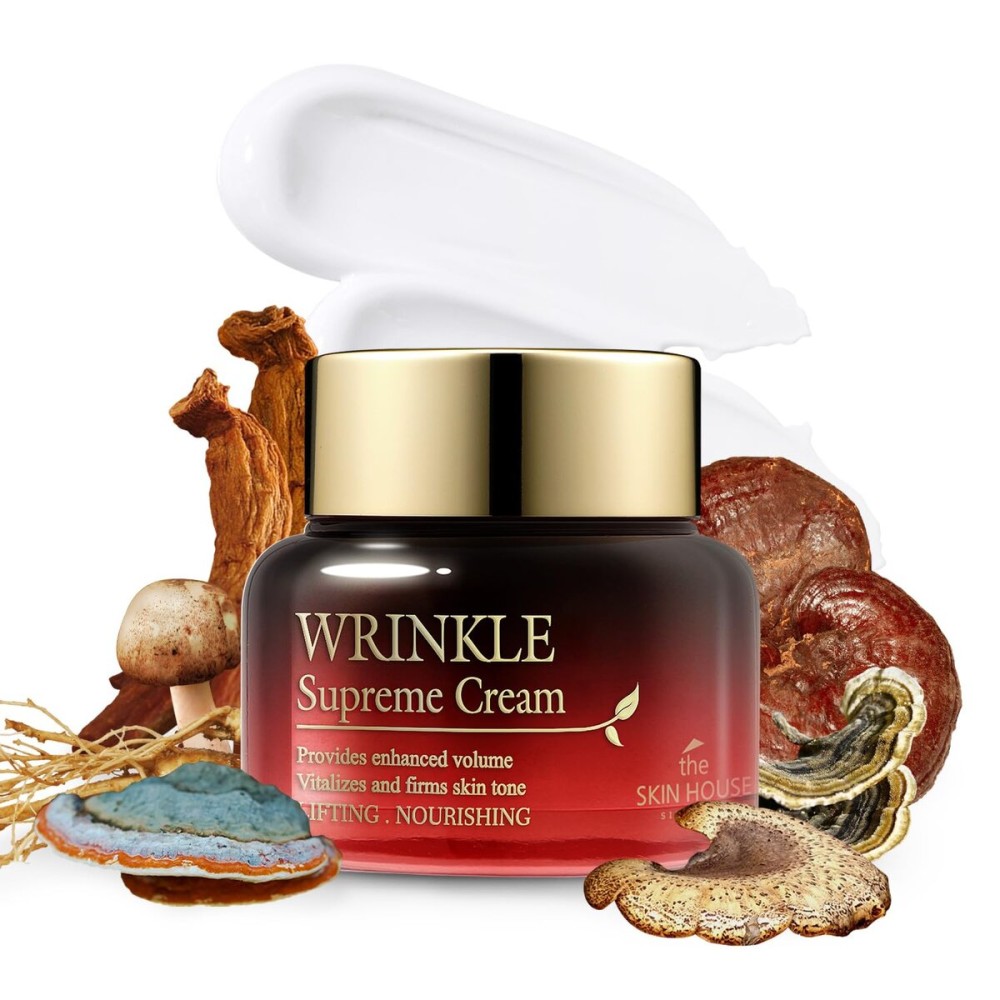 THE SKIN HOUSE Wrinkle Supreme Cream 1.69 fl.oz Korean Fermented Red Ginseng, Adenosine, Mushrooms l Wrinkles, Fine Lines l Korean Skin Care, 50ml