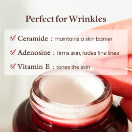 THE SKIN HOUSE Wrinkle Supreme Cream 1.69 fl.oz Korean Fermented Red Ginseng, Adenosine, Mushrooms l Wrinkles, Fine Lines l Korean Skin Care, 50ml