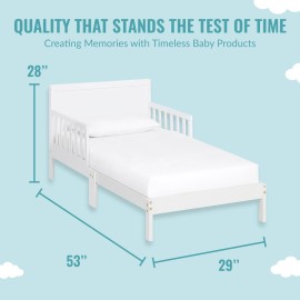 Dream On Me 648-WHT Brookside Toddler Bed, 53lx29bx28h inches, White