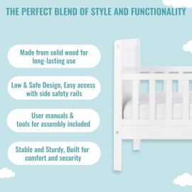 Dream On Me 648-WHT Brookside Toddler Bed, 53lx29bx28h inches, White