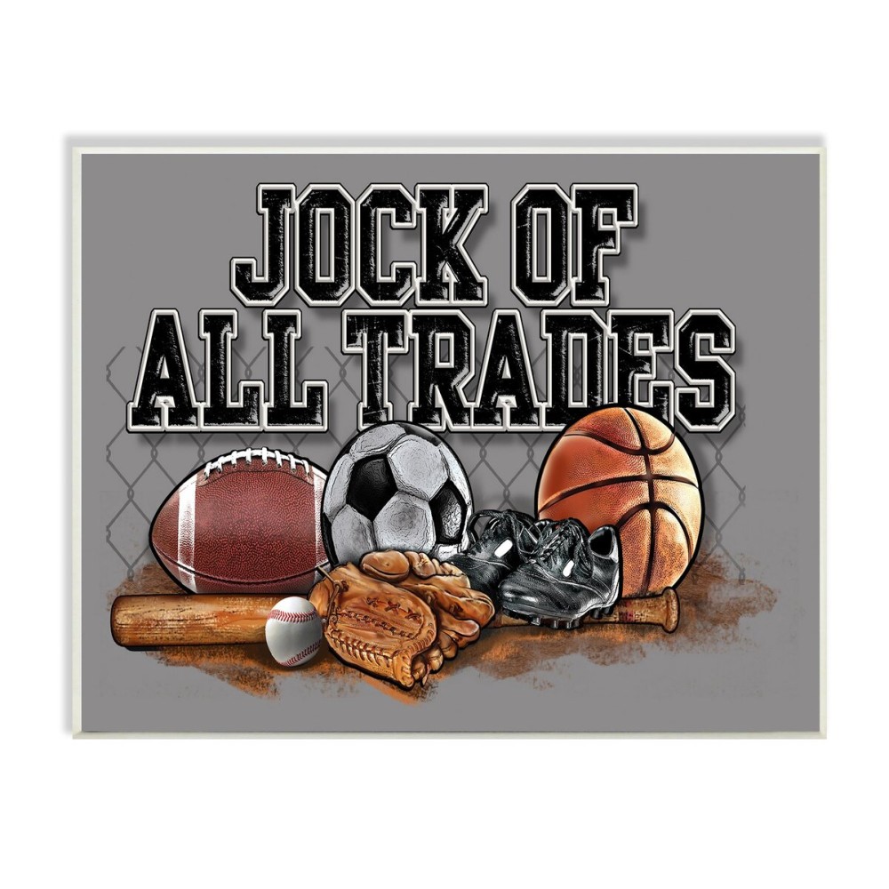 Stupell Industries The Stupell Home Decor Art, Jock of All Trades Sports Balls Wall Plaque, 13 x 19, Design by Artist Antonio Reguerio