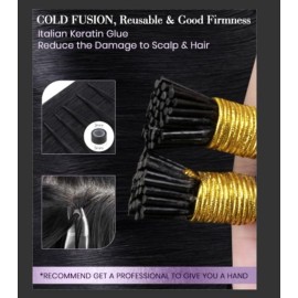 LaaVoo Itip Human Hair Extensions Black I Tips Hair Extensions Real Human Hair 18 Inch Jet Black I Tip Hair Extensions Pre Bonded for Black Women 50s 50g LaaVoo Itip Human Hair Extensions Black I Tips Hair Extensions Real Human Hair 18 Inch Jet Black I Tip Hair Extensions Pre Bonded for Black Women 50s 50g