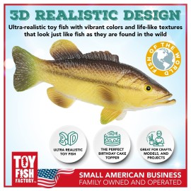 American Angler Collection Toy Fish Set With Collector Case Largemouth Bass Crappie Bluegill Catfish Striped Bass Miniature Figurine Fish by Toy Fish Factory