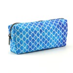 LParkin Mermaid Scales Large Capacity Canvas Pencil Case Pen Bag Pouch Stationary Case Makeup Cosmetic Bag Gadget Box