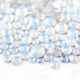 MIOBLET 800pcs Mix SS3-SS16 Opal White Crystal Nail Art Rhinestones Flatback Glitters Decorations Gems Nail Art Decorations Manicure Tools MIOBLET 800pcs Mix SS3-SS16 Opal White Crystal Nail Art Rhinestones Flatback Glitters Decorations Gems Nail Art Decorations Manicure Tools