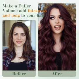 Benehair Burgundy One Piece Clip in Hair Extensions Human Hair Wine Red Hair Extensions Clip in Human Hair 20inch 3/4 Full Head Straight Remy Human Hair 5 Clips Benehair Burgundy One Piece Clip in Hair Extensions Human Hair Wine Red Hair Extensions Clip in Human Hair 20inch 3/4 Full Head Straight Remy Human Hair 5 Clips