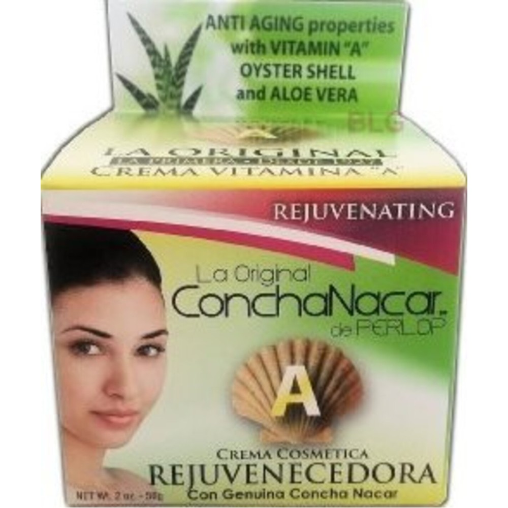 Concha Nacar Crema Rejuvenecedora con Vitamina A y Sabila, Rejuvenating Cream with VITAMIN A and Aloe 2 oz (Pack of 1)