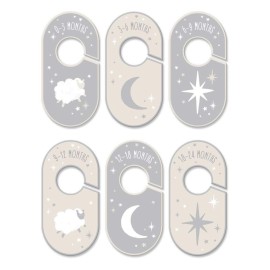 Punch Studio Lady Jayne Baby Nursery Decor Closet Dividers 0-24 Months (Twinkle Stars)