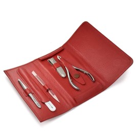GERMANIKURE 5pc Manicure Set in Leather Case -FINOX Stainless steel tools handmade in Solingen Germany - Professional Nail and Cuticle Care Travel Implements GERMANIKURE 5pc Manicure Set in Leather Case -FINOX Stainless steel tools handmade in Solingen Germany - Professional Nail and Cuticle Care Travel Implements